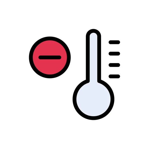 Thermometer Vector Flat Color Icon — Stock Vector