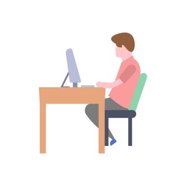 çalışan vektör düz renk simgesi