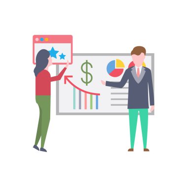 sunum vektörü düz renk simgesi