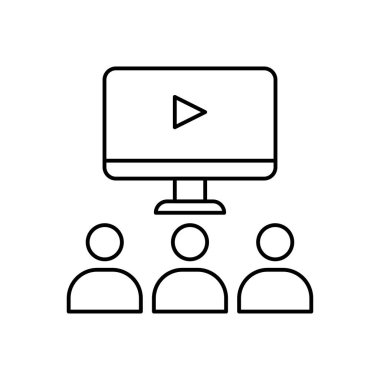 film vektörü ince çizgi simgesi