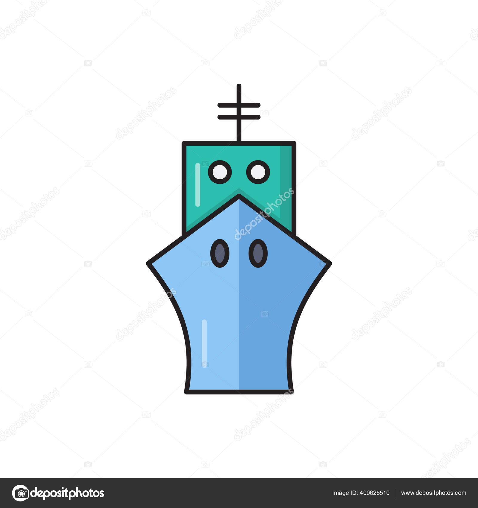 Ikon Warna Datar Vektor Perahu Stok Vektor C Iconscart 400625510