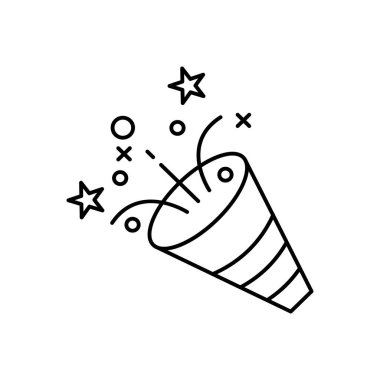 parti vektörü ince çizgi simgesi