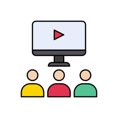 film vektörü düz renk simgesi