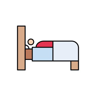 yatak vektörü düz renk simgesi