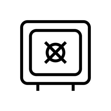 Güvenlik kutusu vektörü ince çizgi simgesi