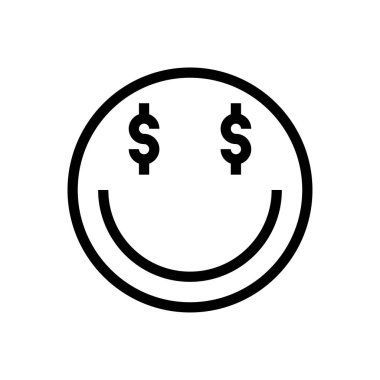 emoticon vektör ince çizgi simgesi