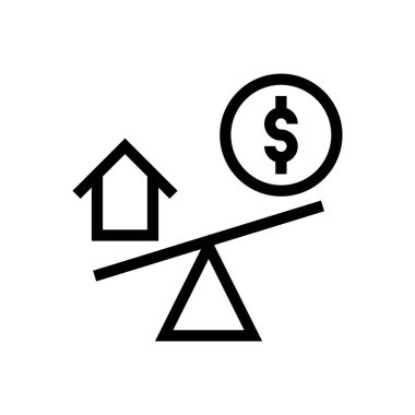 Dolar vektör ince çizgi simgesi