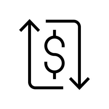 Dolar vektör ince çizgi simgesi