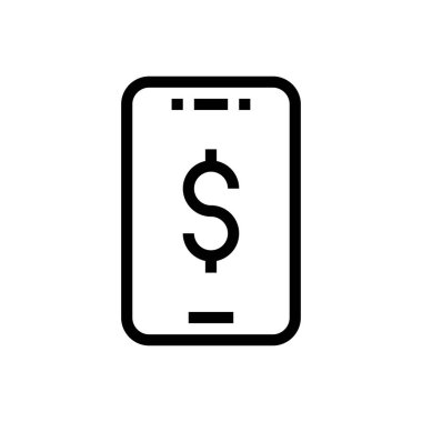 mobil vektör ince çizgi simgesi