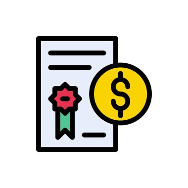 belge vektörü düz renk simgesi