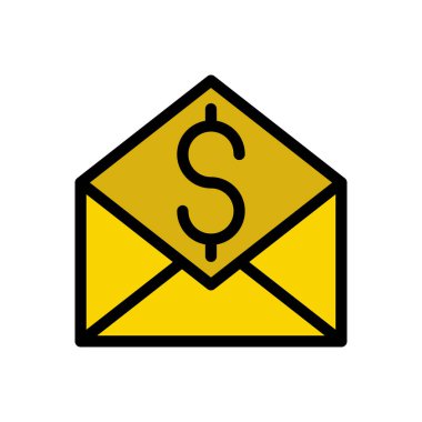 e-posta vektörü düz renk simgesi