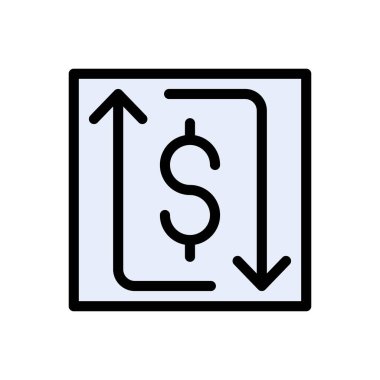 Dolar vektörü düz renk simgesi