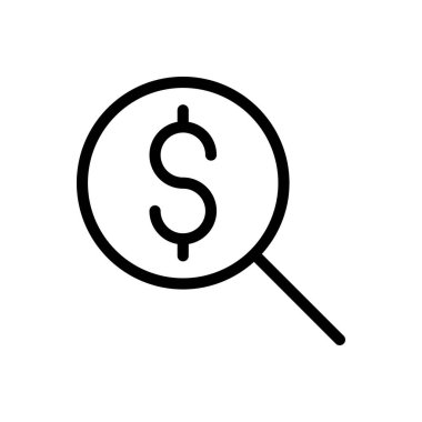 Arama vektörü glyph düz simgesi