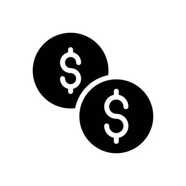 Bozuk para vektörü düz simgesi