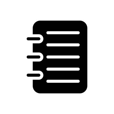 notepad vektör glyph düz simgesi