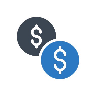 Bozuk para vektörü renk simgesi