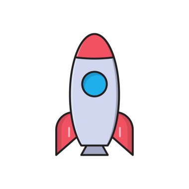 roket vektörü düz renk simgesi