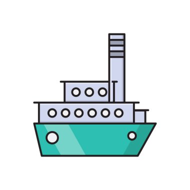 gemi vektör düz renk simgesi