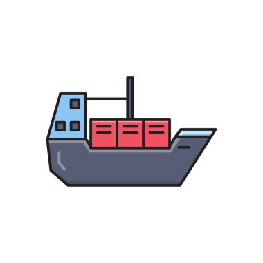 gemi vektör düz renk simgesi