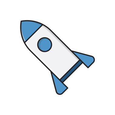 roket vektörü düz renk simgesi