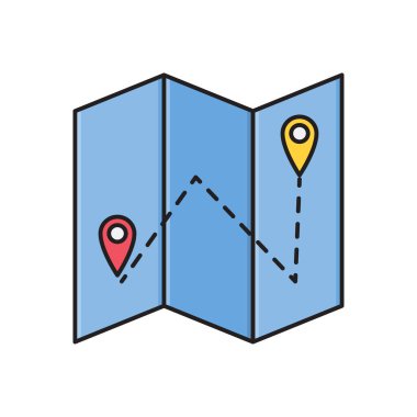 konum vektörü düz renk simgesi