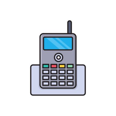 telefon vektörü düz renk simgesi