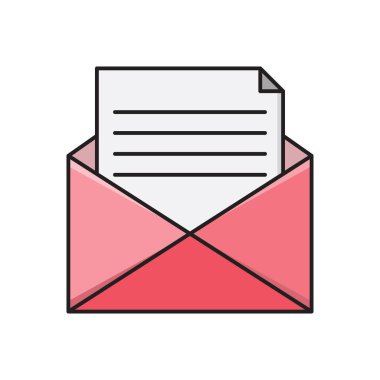 e-posta vektörü düz renk simgesi