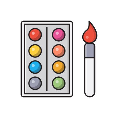 boya vektörü düz renk simgesi