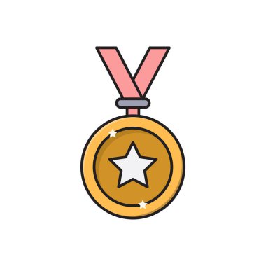 rozet vektörü düz renk simgesi