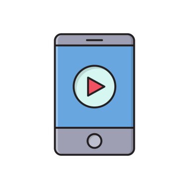 vektör düz renk simgesini çal