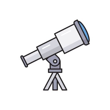 teleskop vektörü düz renk simgesi