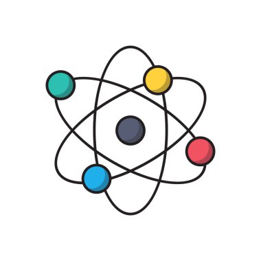 atom vektörü düz renk simgesi