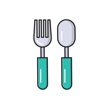 yiyecek vektörü düz renk simgesi