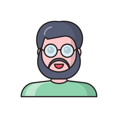 avatar vektörü düz renk simgesi