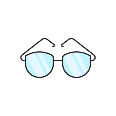 gözlük vektör düz renk simgesini