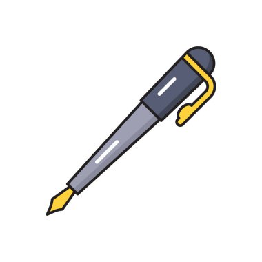 kalem vektörü düz renk simgesi