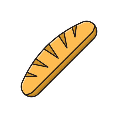 ekmek vektörü düz renk simgesi