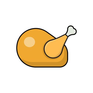 bacak parçası vektör düz renk simgesi