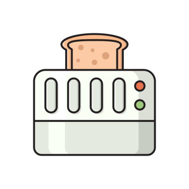 ekmek vektörü düz renk simgesi