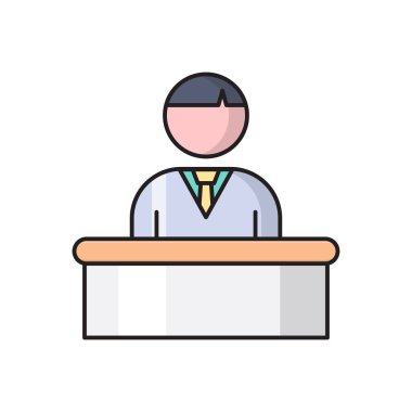 Otel vektörü düz renk simgesi