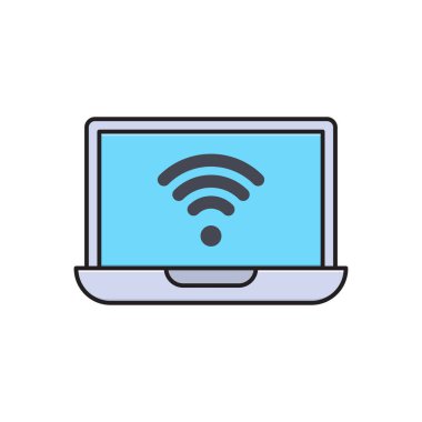 internet vektörü düz renk simgesi