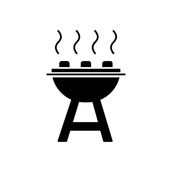 Icona Piatta Glifo Vettoriale Barbecue — Vettoriale Stock