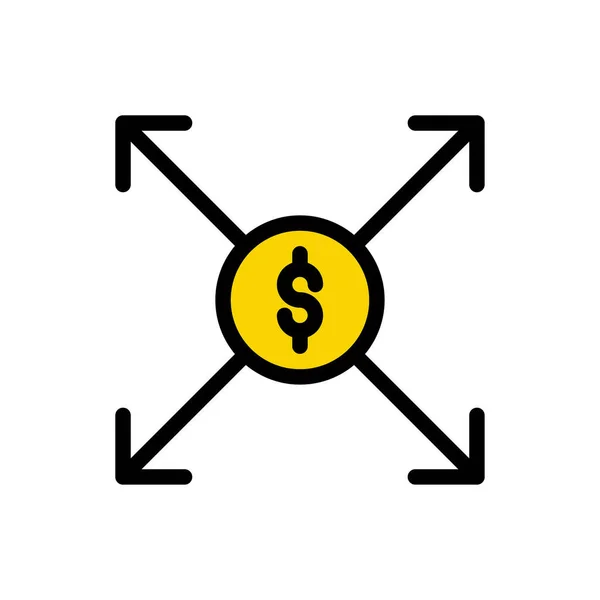 Geld Vector Platte Kleur Pictogram — Stockvector