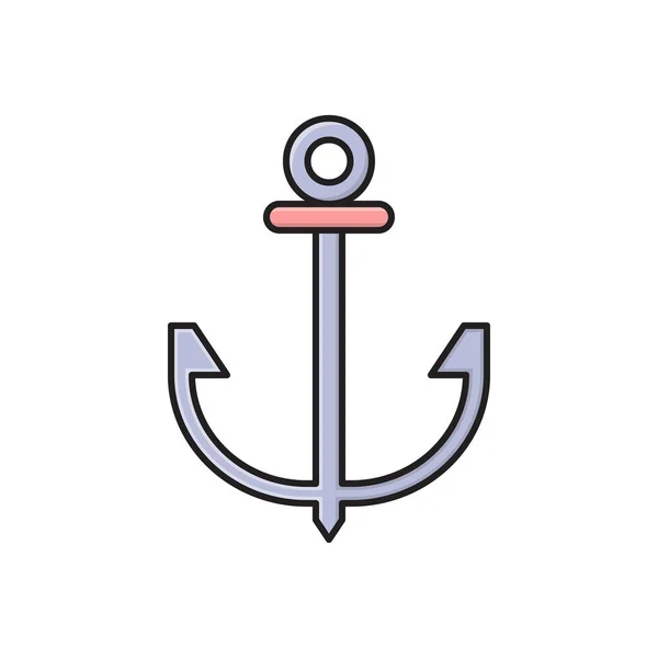Marine Vektor Flache Farbe Symbol — Stockvektor