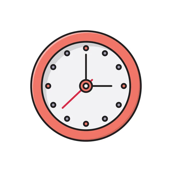 Reloj Vector Icono Color Plano — Vector de stock