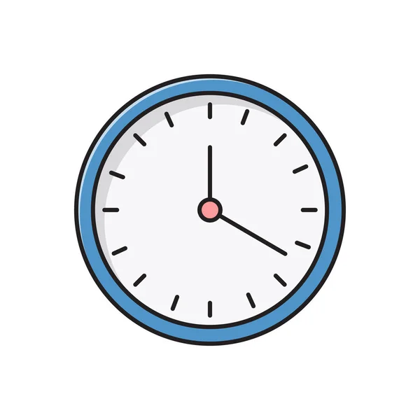 Horloge Vecteur Plat Icône Couleur — Image vectorielle