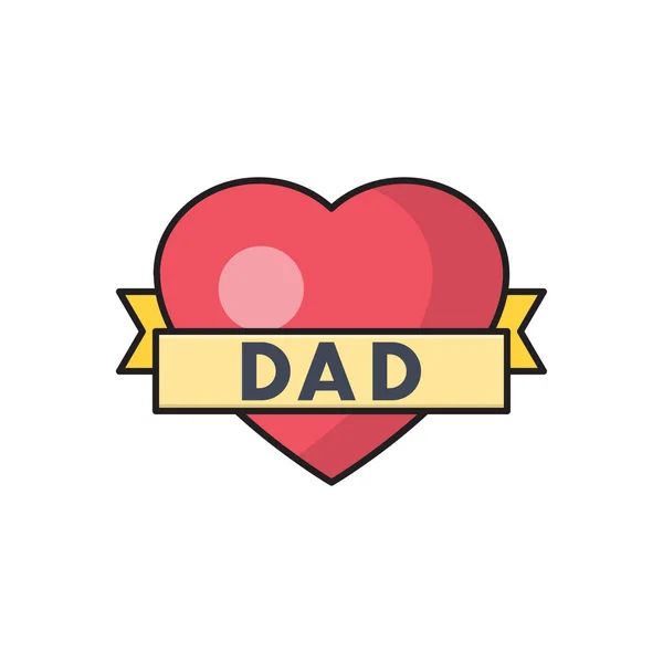 Father Day Vector Flat Color Icon — Stock Vector
