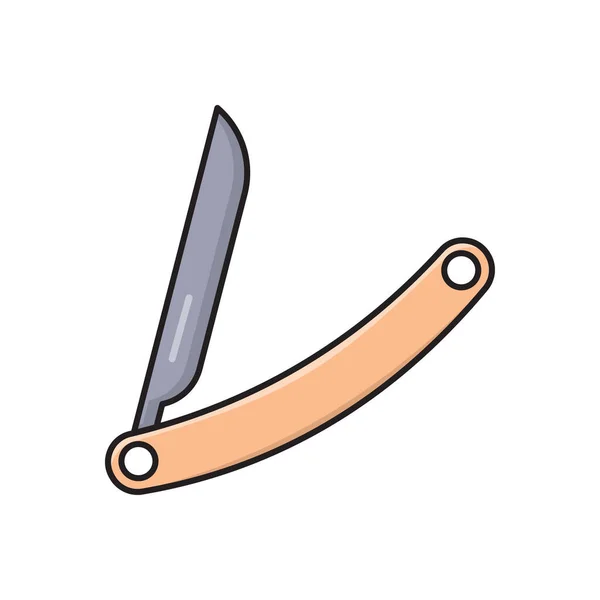 Rasiermesser Vektor Flache Farbe Symbol — Stockvektor