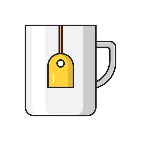 Cup Vector Vlakke Kleur Pictogram — Stockvector