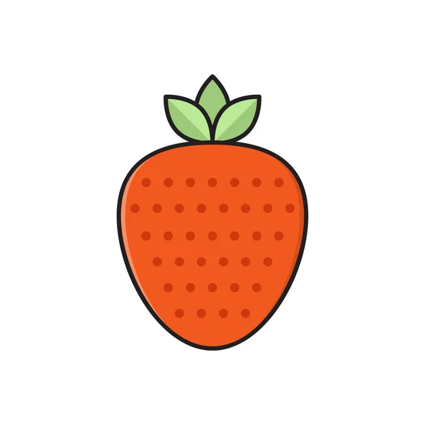 Vector Fruta Icono Color Plano — Archivo Imágenes Vectoriales